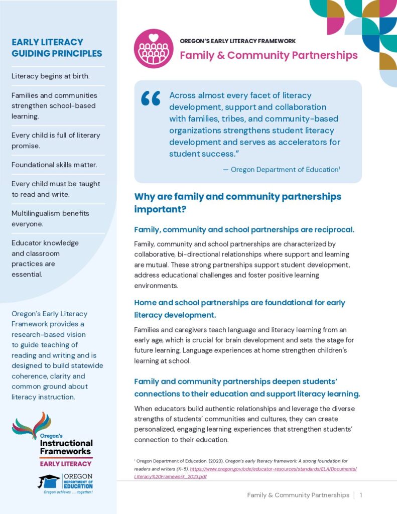 Literacy Spotlight: Family & Community Partnerships