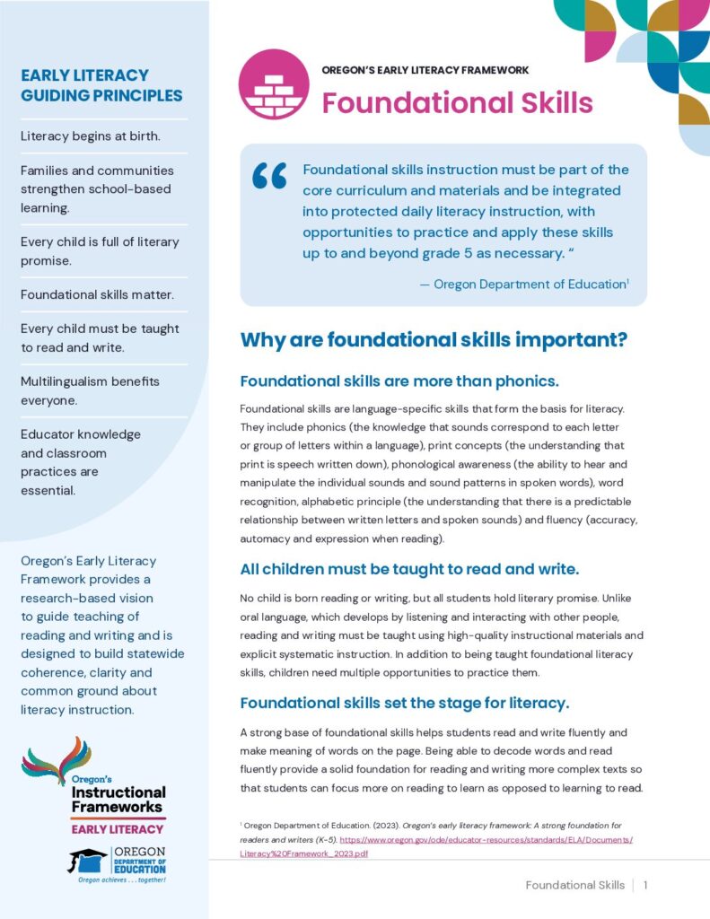 Literacy Spotlight: Foundational Skills