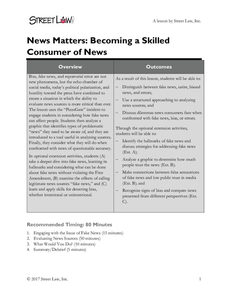 News Matters: Becoming a Skilled Consumer of News