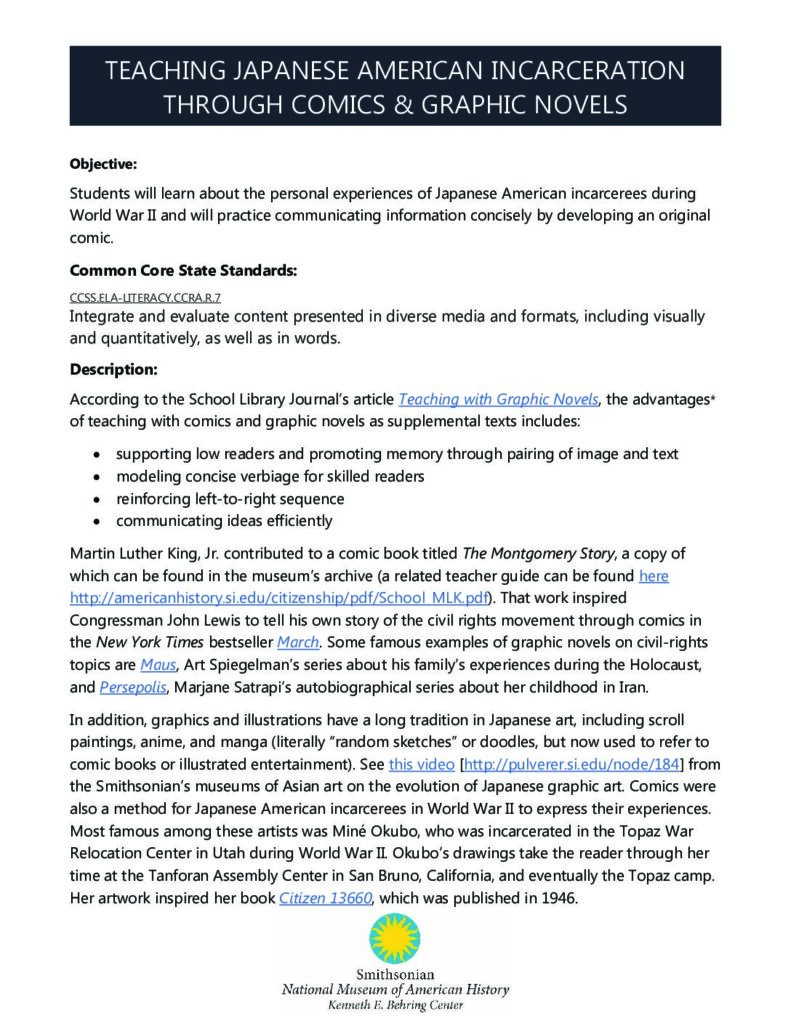 Teaching Japanese American Incarceration through Comics