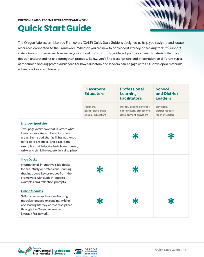 OALF Quick Start Guide image